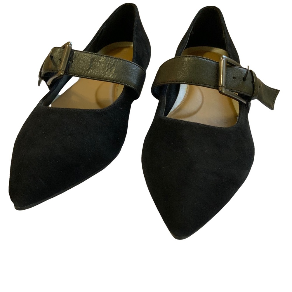 AEROSOLES Black Pointed Flats with Strap - Picture 7 of 10